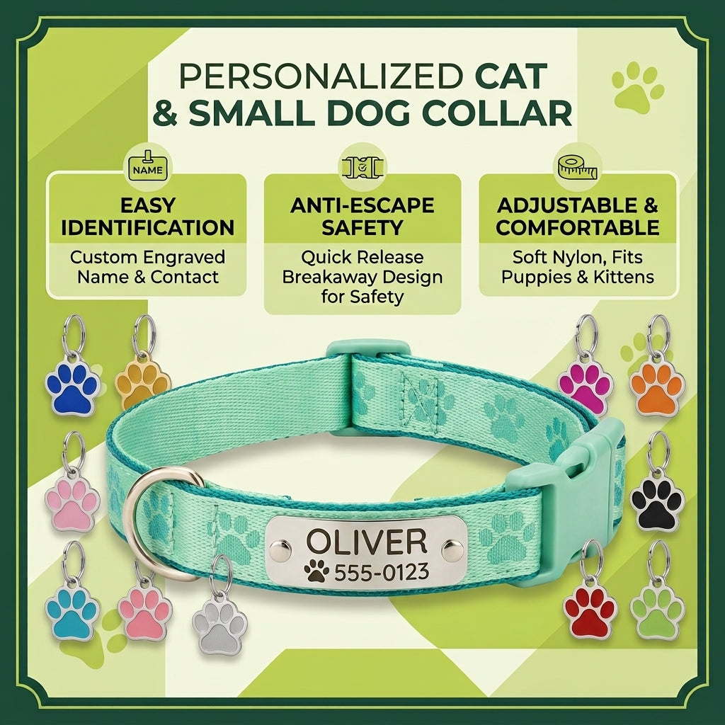 Collar con identificación PawPrint: Seguridad personalizada para mascotas