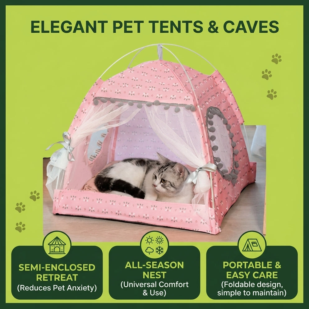 Floral Retreat Tent: All-Season Pet Nest