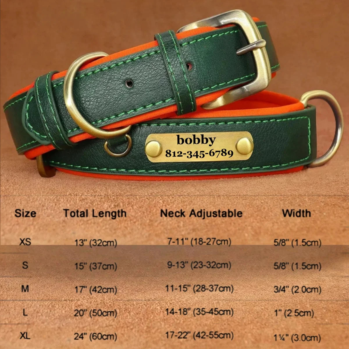 LuxTag Leather Collar