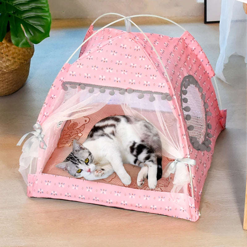 Floral Retreat Tent: All-Season Pet Nest