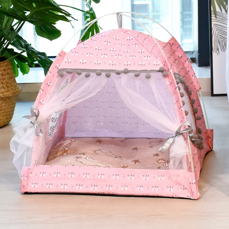 Floral Retreat Tent: All-Season Pet Nest