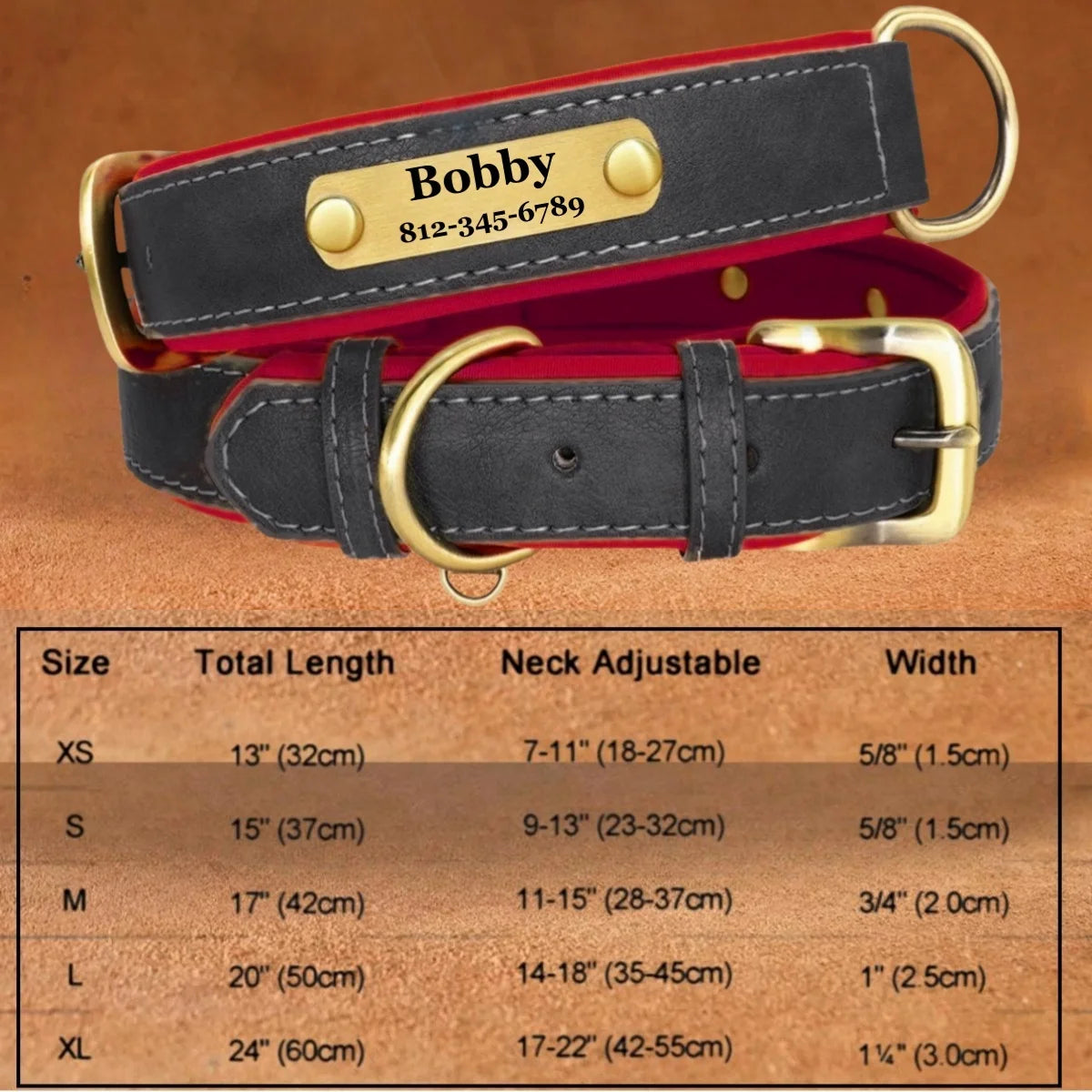 LuxTag Leather Collar