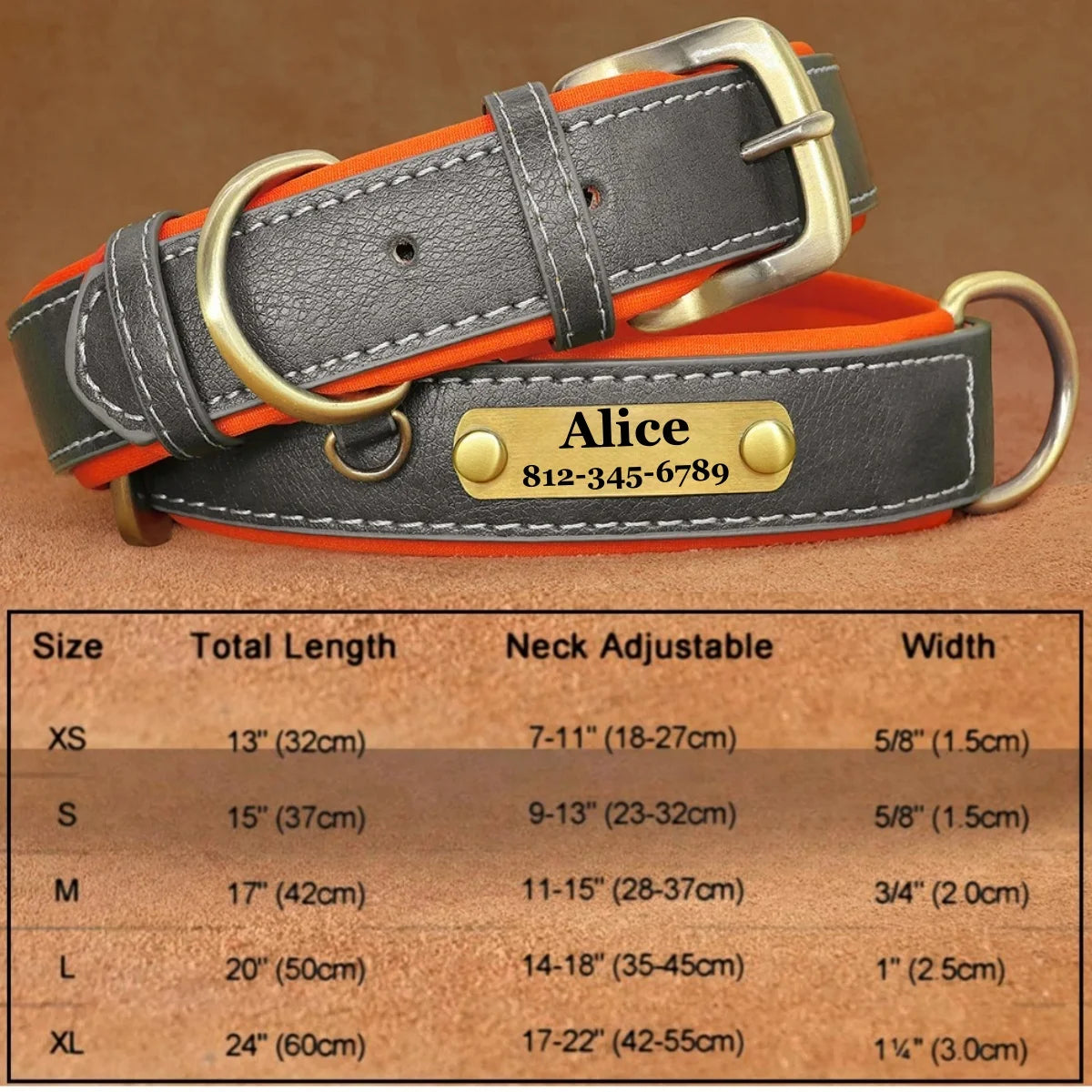 LuxTag Leather Collar