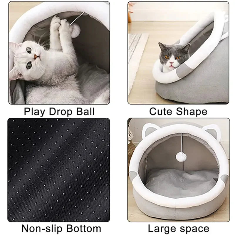 Cozy Tent Cave Bed for Cats & Small Dogs