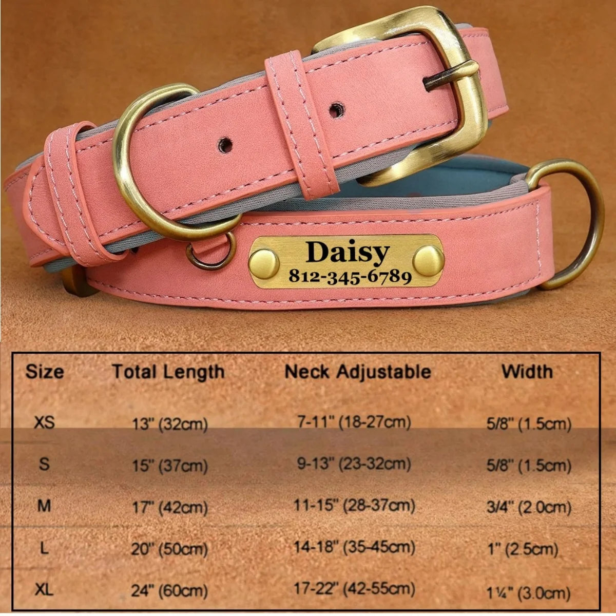 LuxTag Leather Collar
