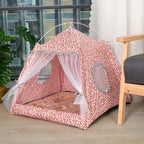 Floral Retreat Tent: All-Season Pet Nest