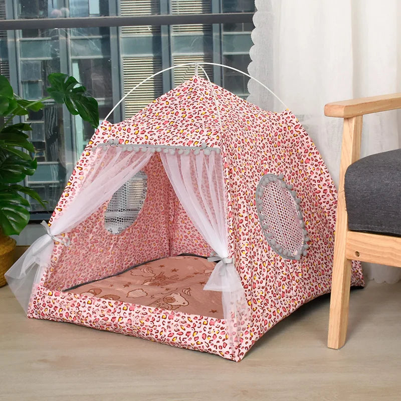 Floral Retreat Tent: All-Season Pet Nest