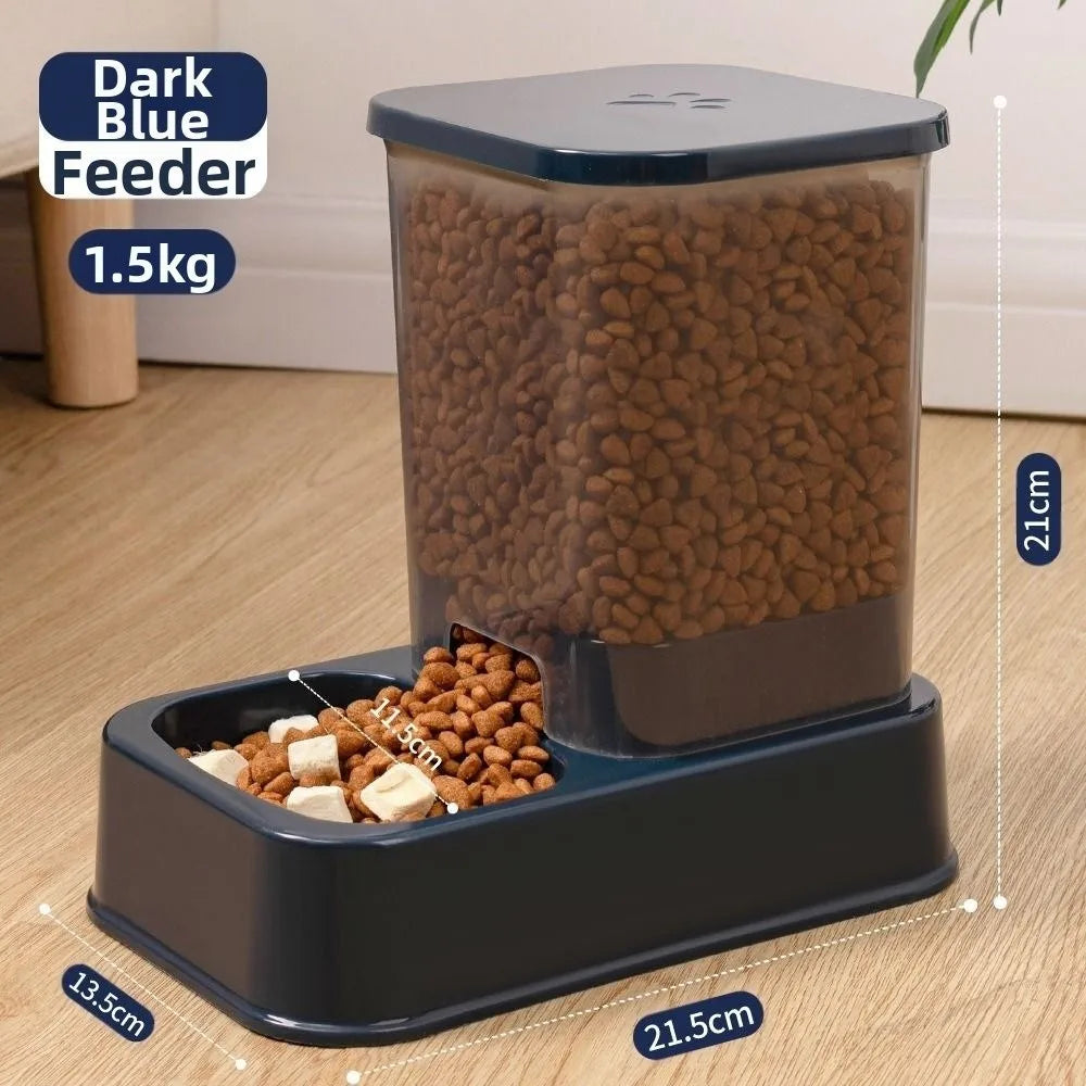 PetPlenty Set: 1.2L/1.5L Automatic Feeder & Water Dispenser