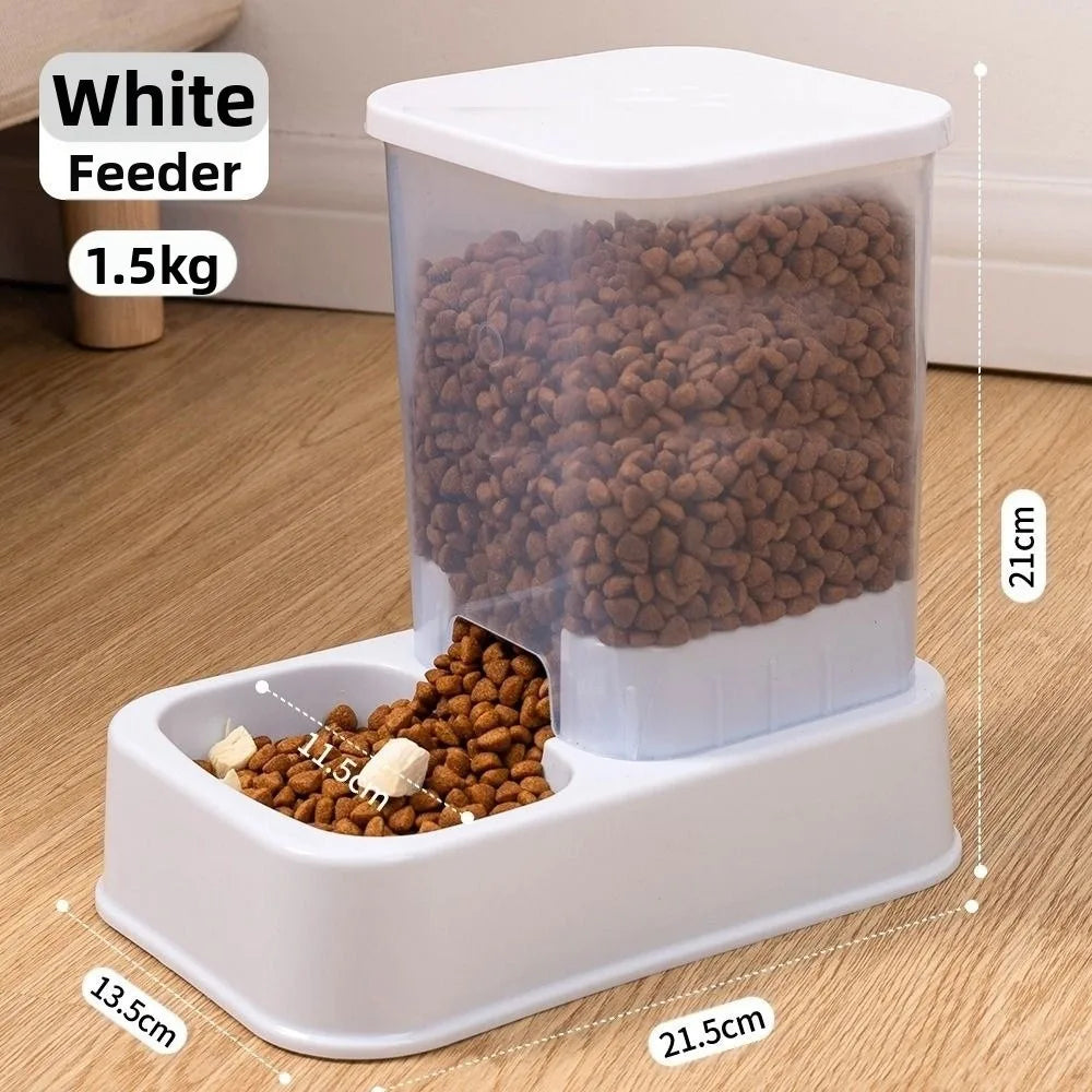 PetPlenty Set: 1.2L/1.5L Automatic Feeder & Water Dispenser