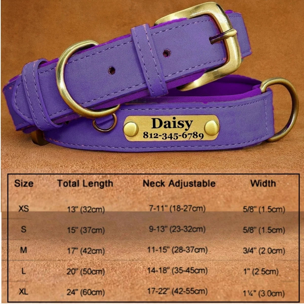 LuxTag Leather Collar