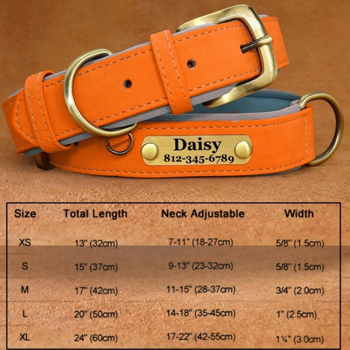 LuxTag Leather Collar