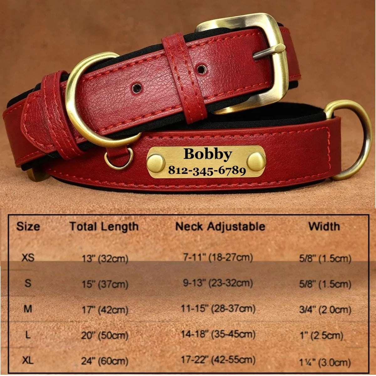 LuxTag Leather Collar