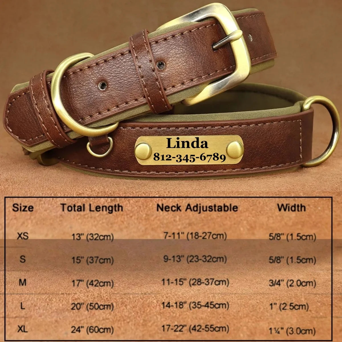 LuxTag Leather Collar