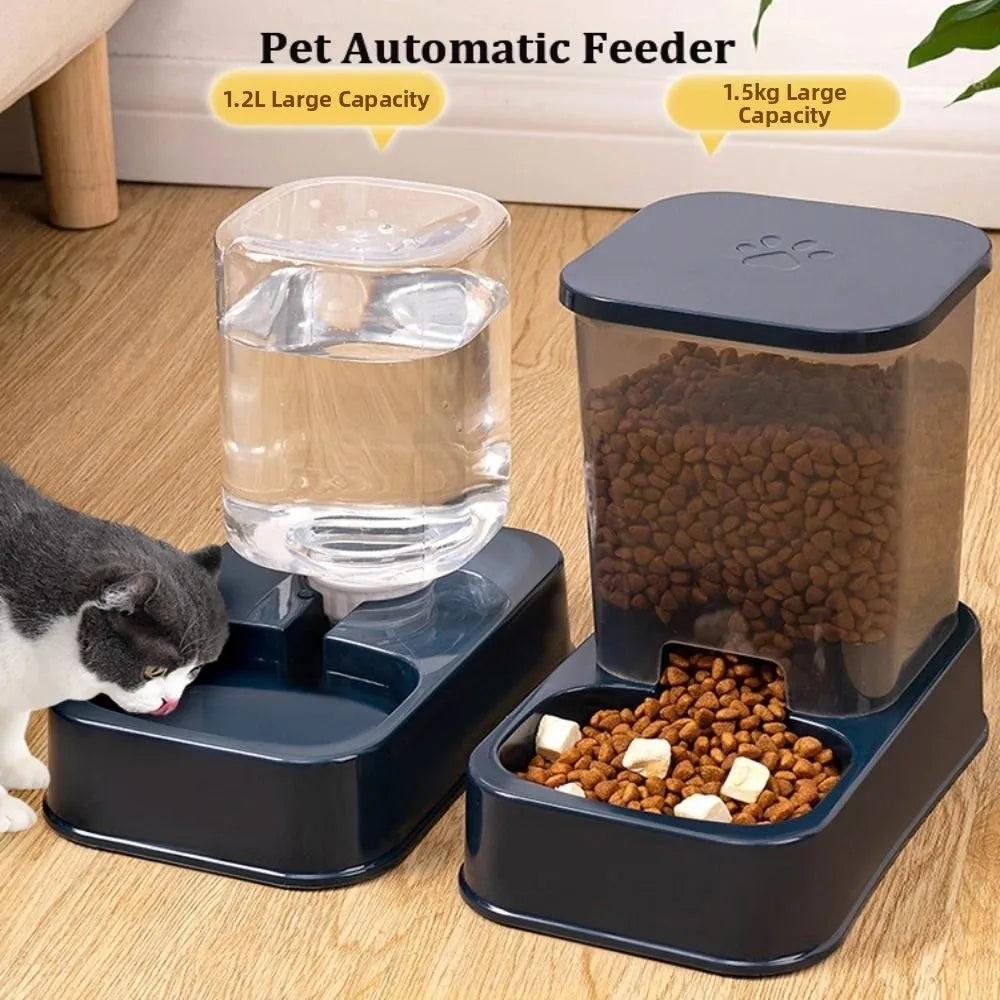 PetPlenty Set: 1.2L/1.5L Automatic Feeder & Water Dispenser