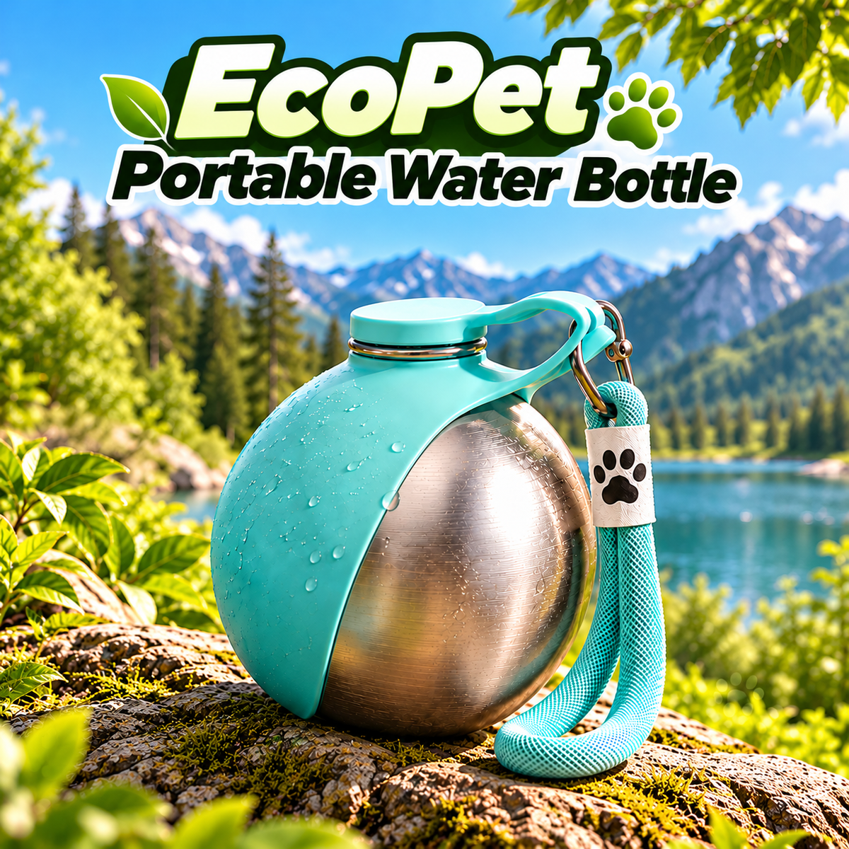 EcoPet: Portable Water Bottle with Foldable Bowl – Perfect for Walks