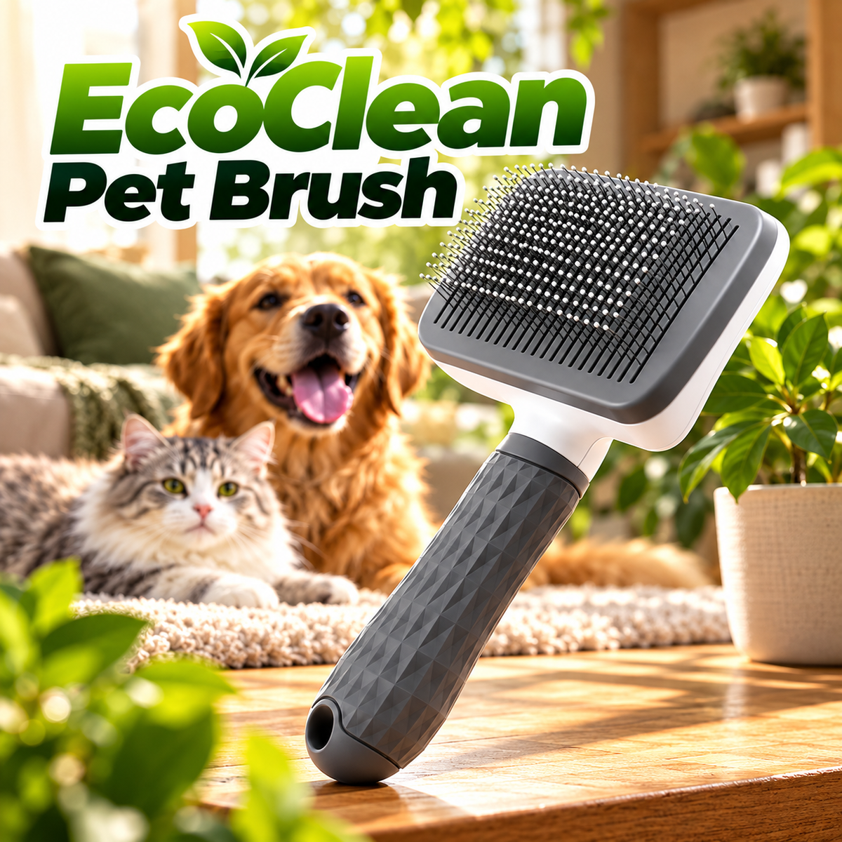 EcoClean Pet Brush: A Touch of Nature for Your Pet