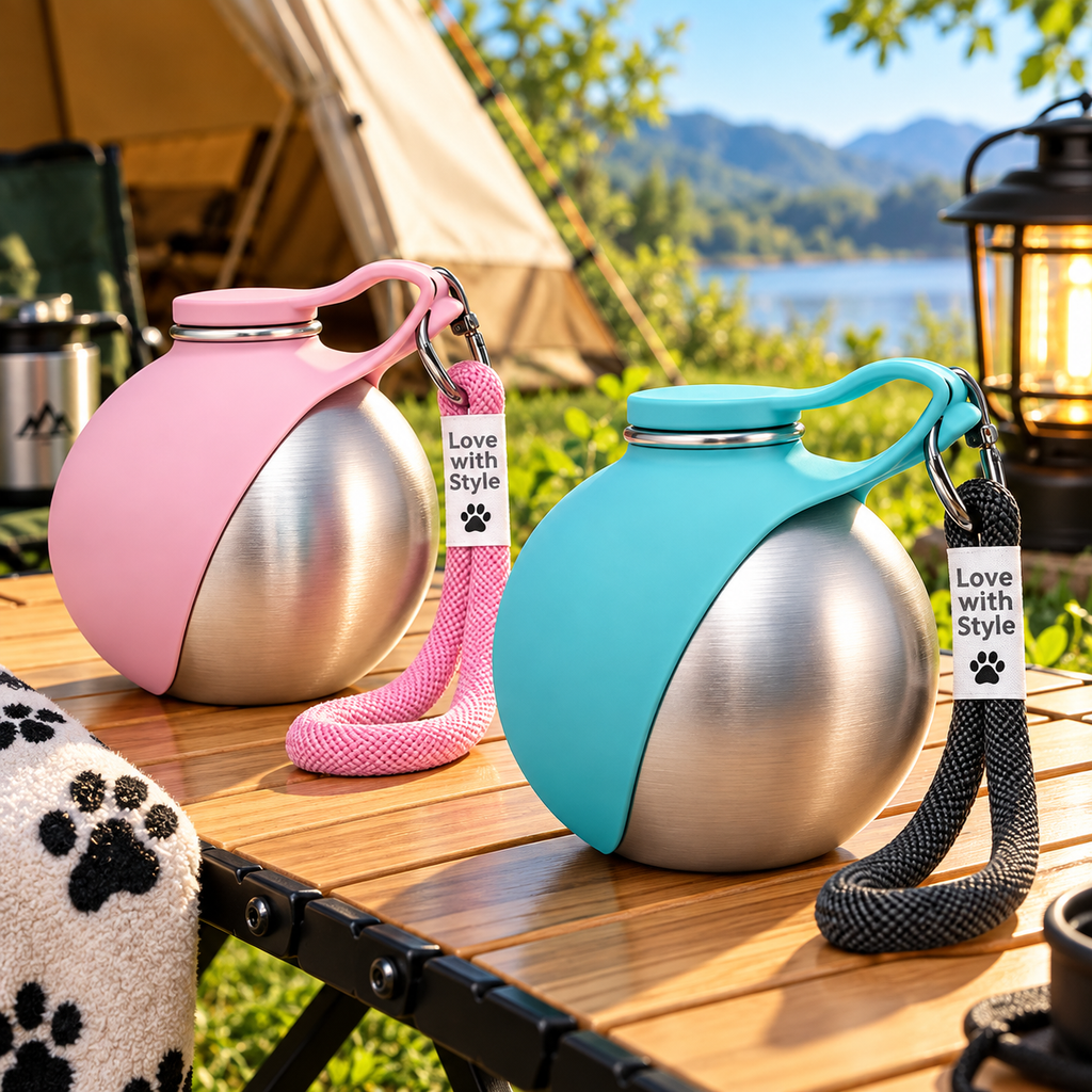 EcoPet: Botella de Agua Portátil con Cuenco Plegable – Perfecta para Paseos