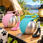 EcoPet: Botella de Agua Portátil con Cuenco Plegable – Perfecta para Paseos