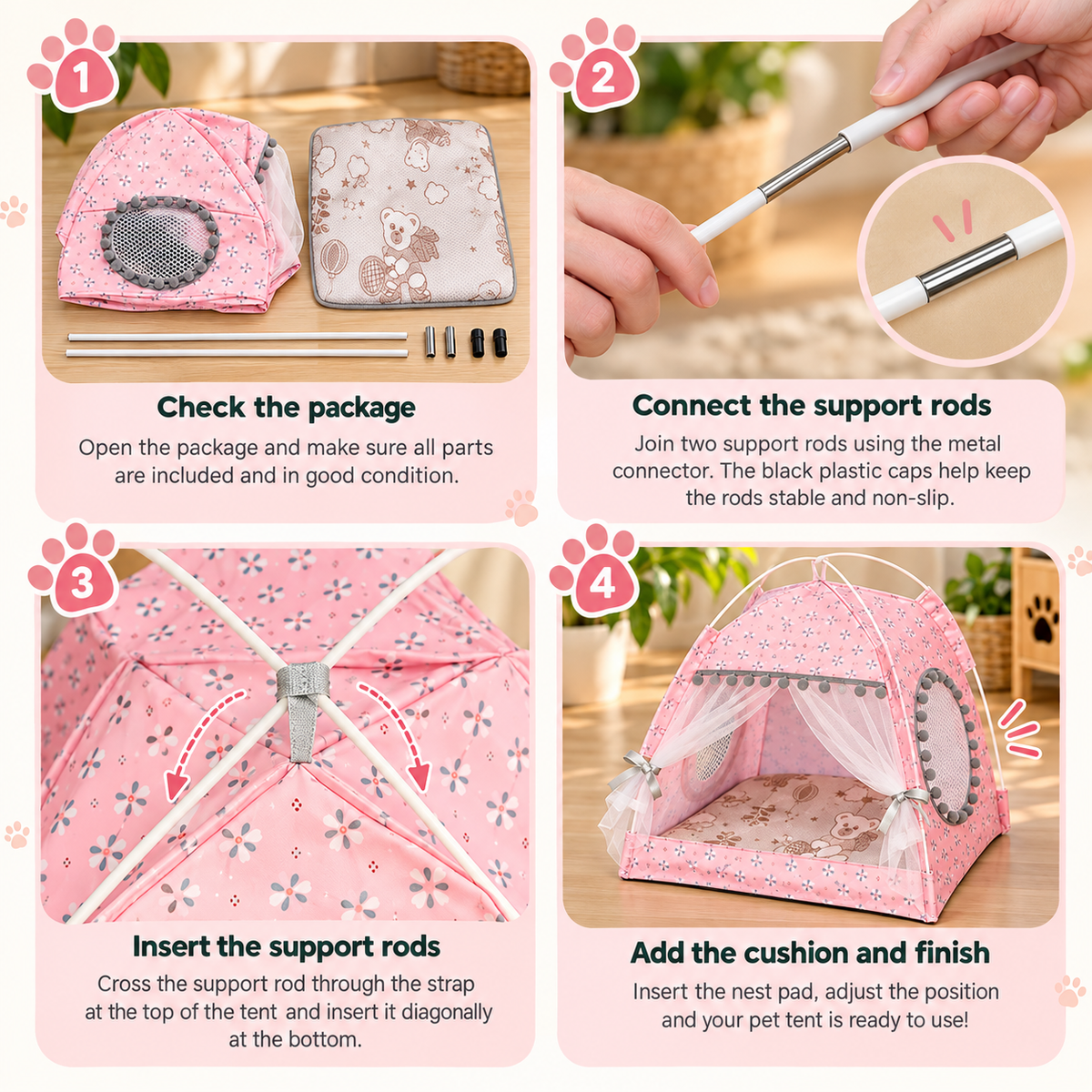 Floral Retreat Tent: All-Season Pet Nest