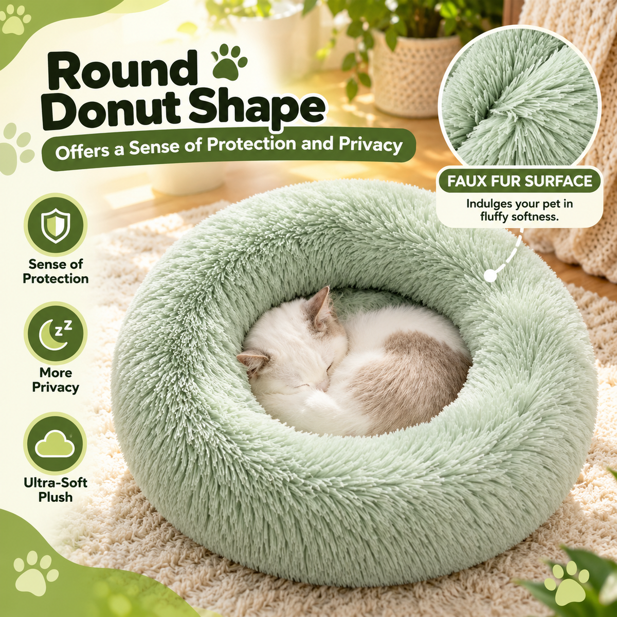 FurryDream Donut Bed: Plush Comfort for Pets