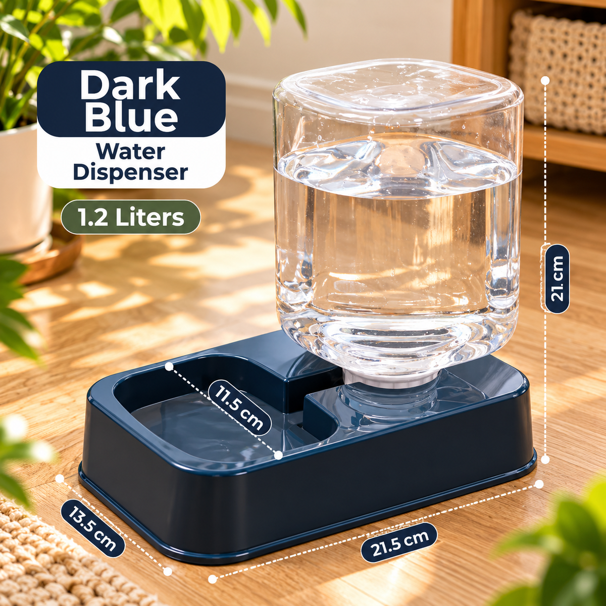 PetPlenty Set: 1.2L/1.5L Automatic Feeder & Water Dispenser