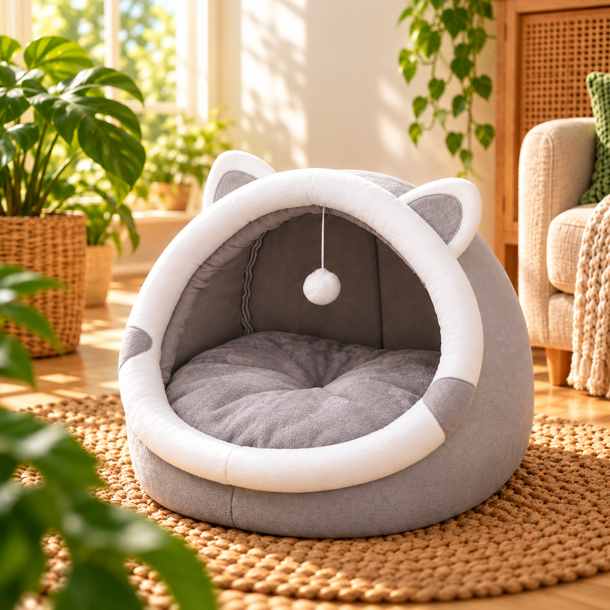 Cozy Tent Cave Bed for Cats & Small Dogs