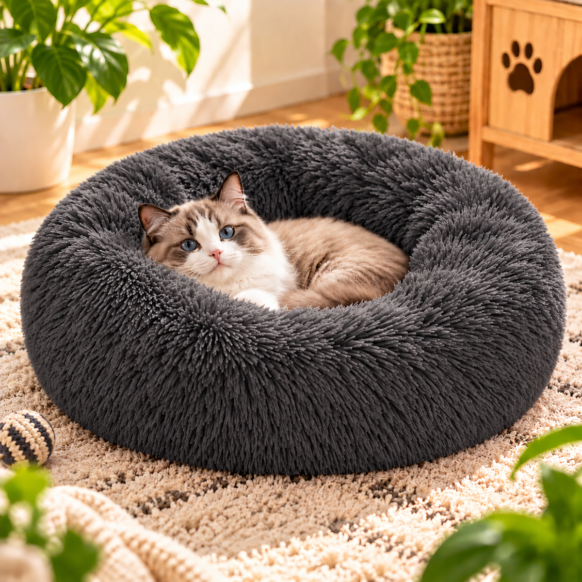 FurryDream Donut Bed: Plush Comfort for Pets