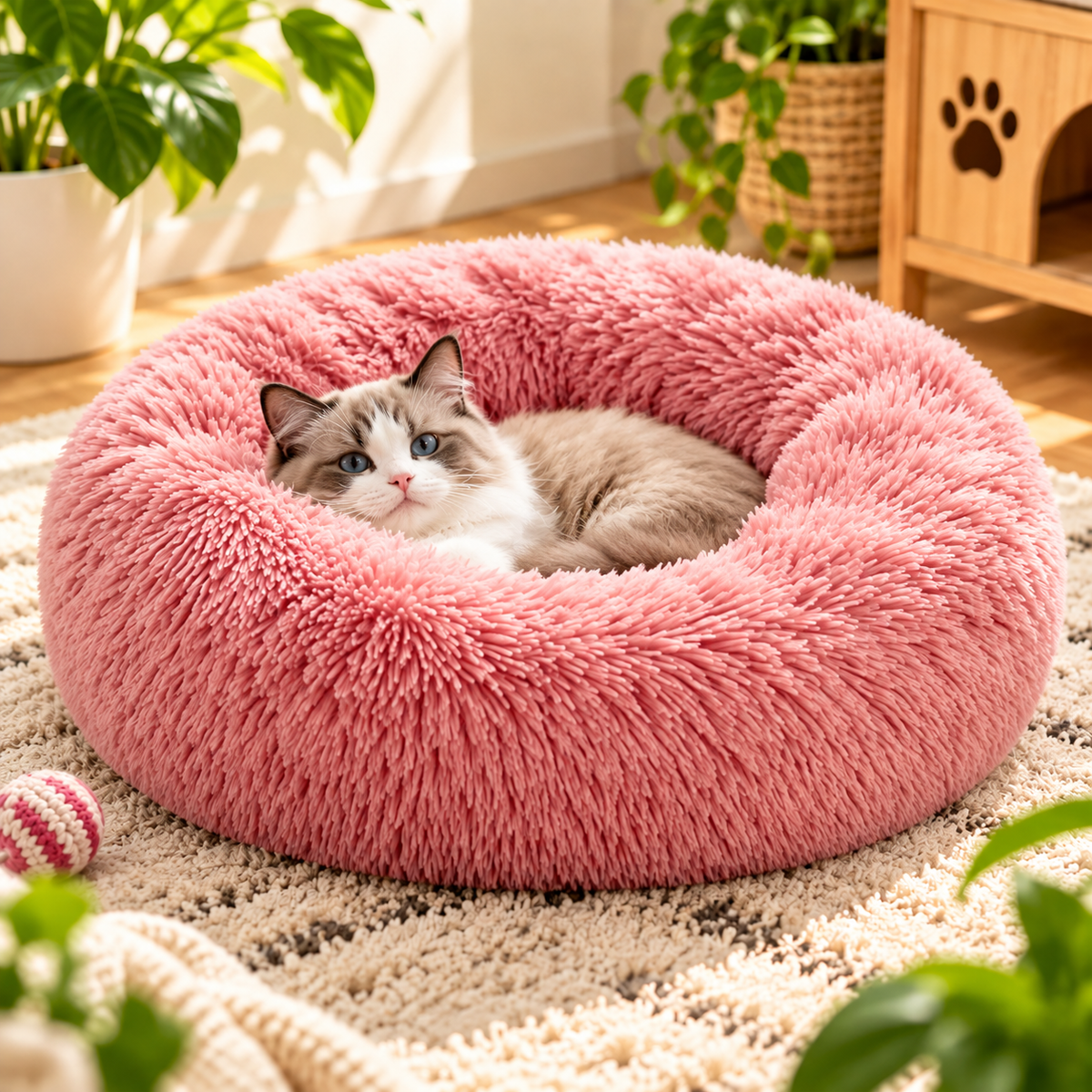 FurryDream Donut Bed: Plush Comfort for Pets