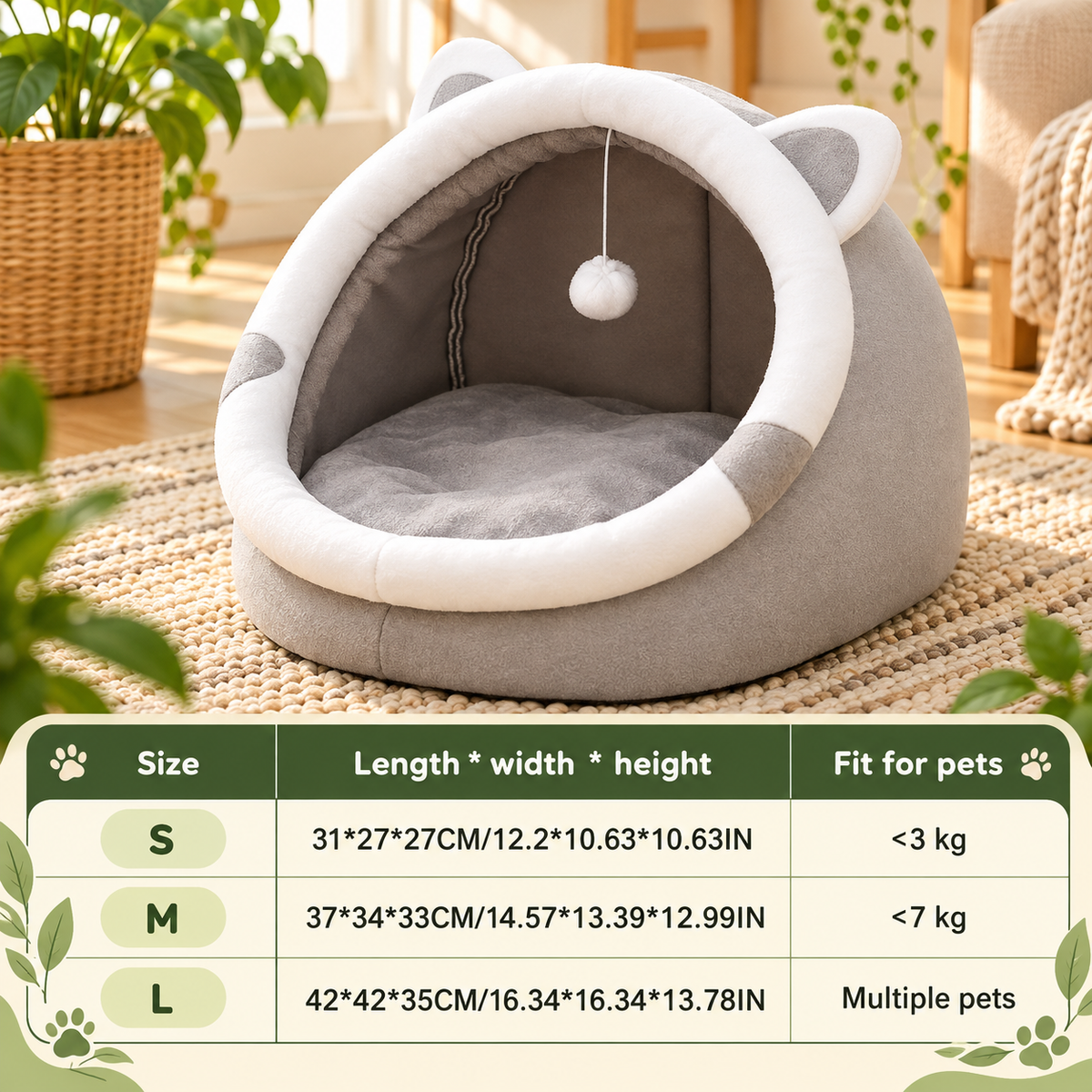 Cozy Tent Cave Bed for Cats & Small Dogs
