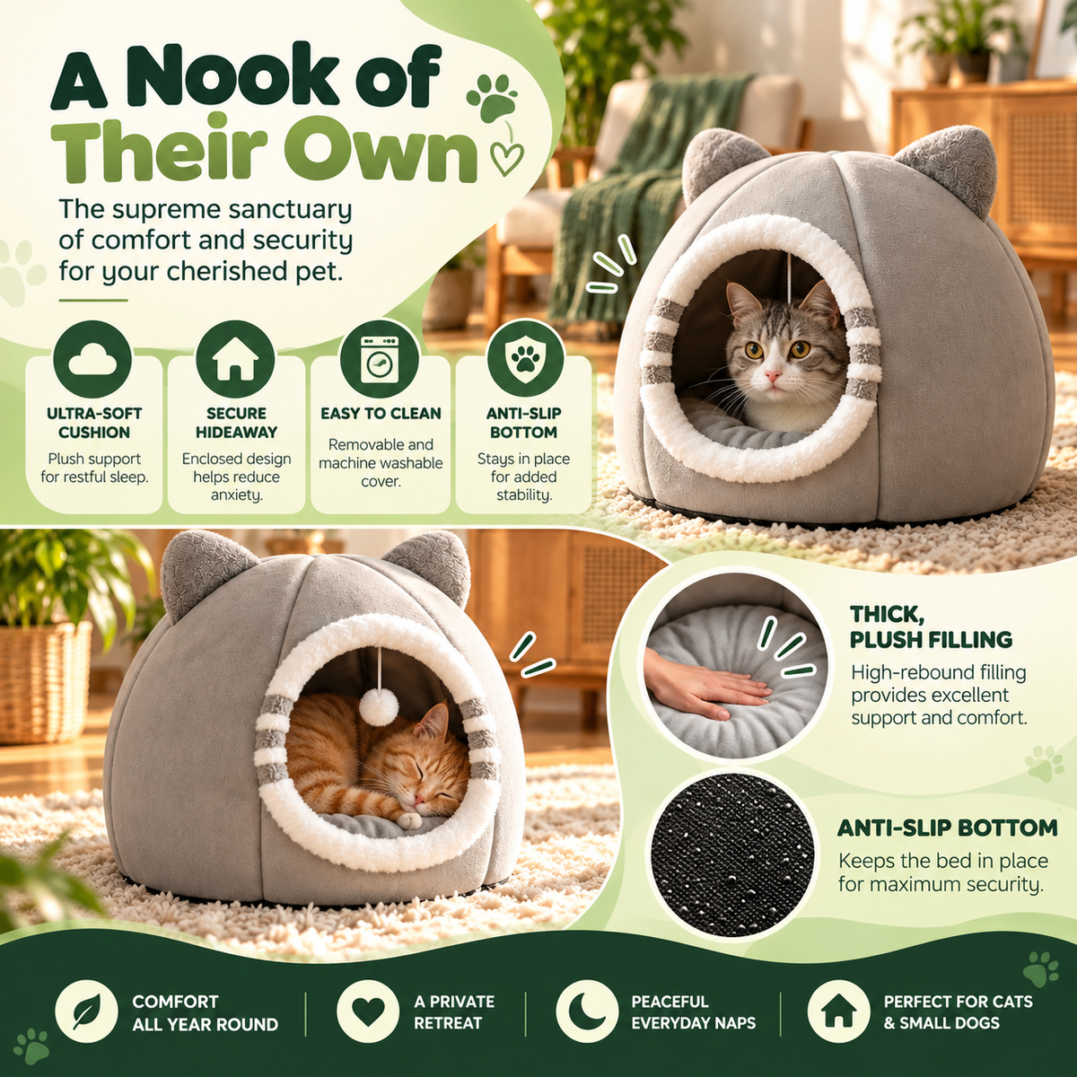 CozyCave Hideaway: Ultimate Comfort for Cats