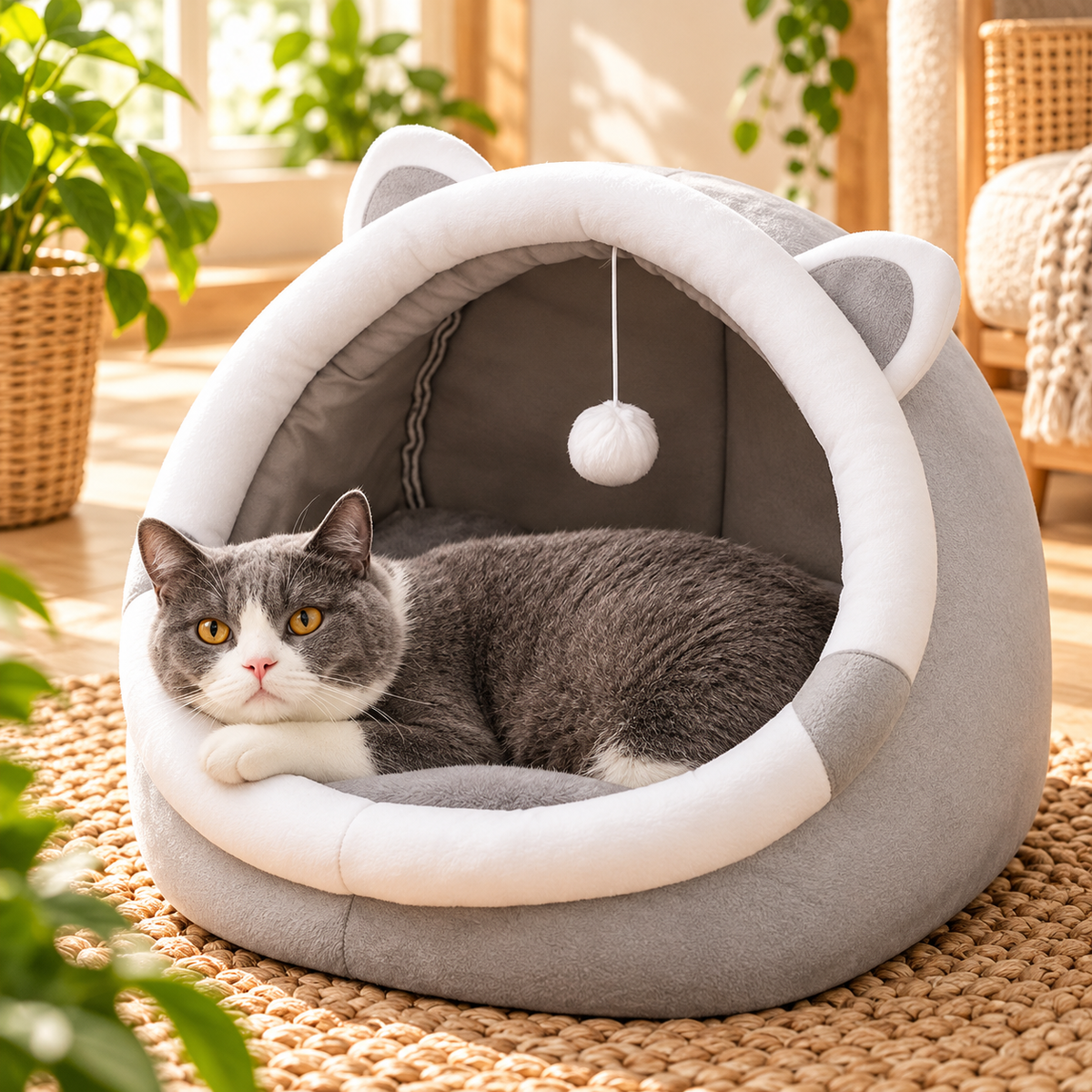 Cozy Tent Cave Bed for Cats & Small Dogs