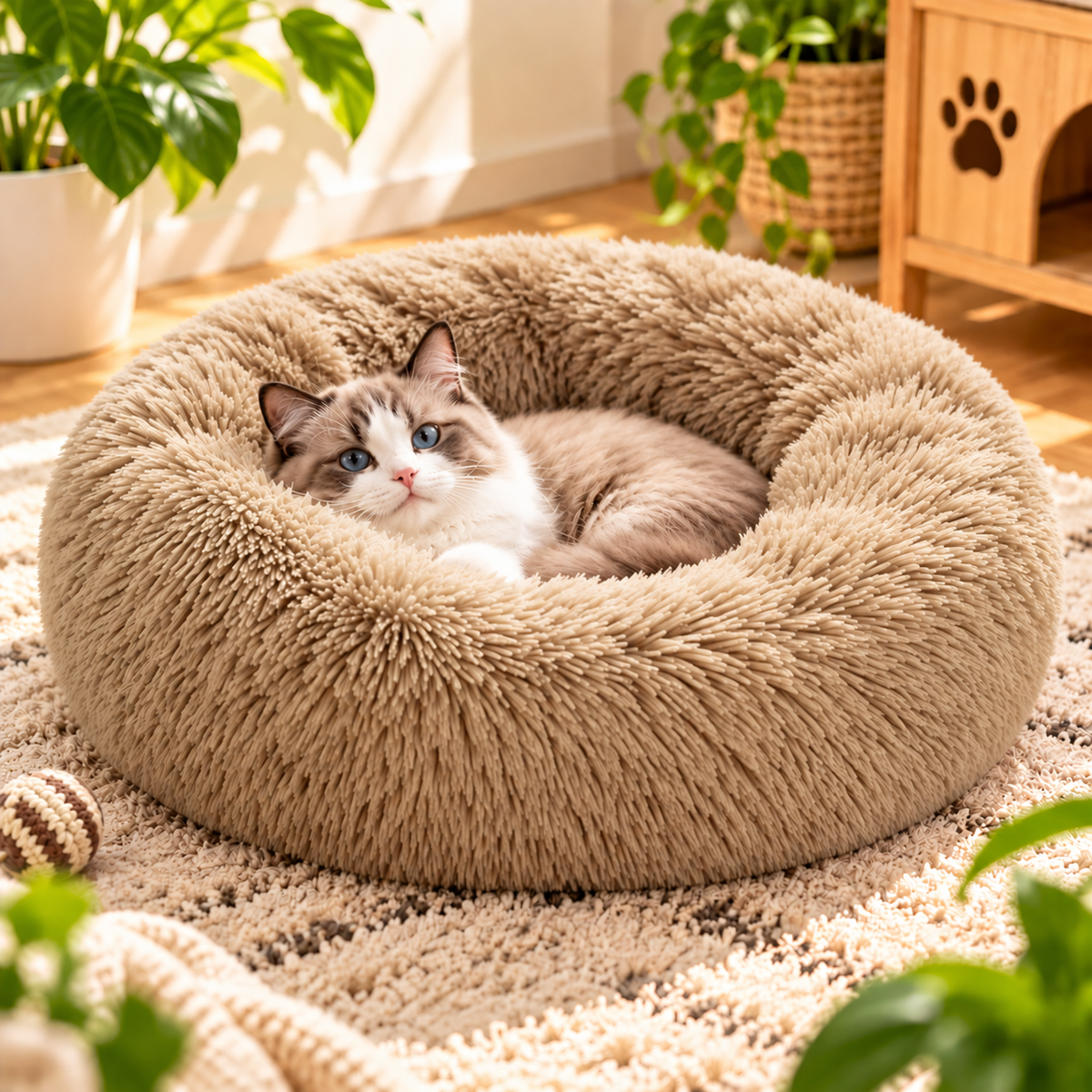 FurryDream Donut Bed: Plush Comfort for Pets