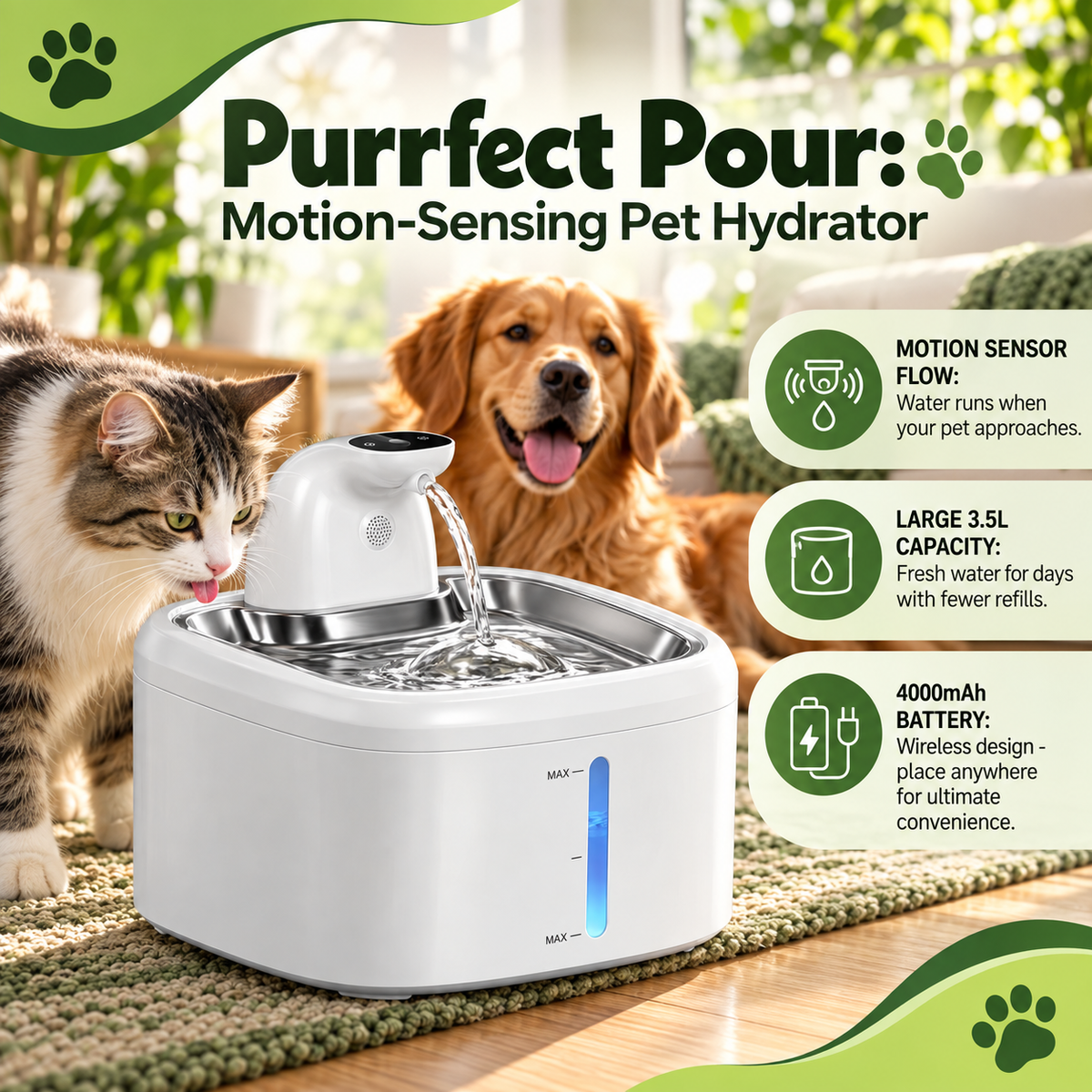 Purrfect Pour: Motion-Sensing Pet Hydrator