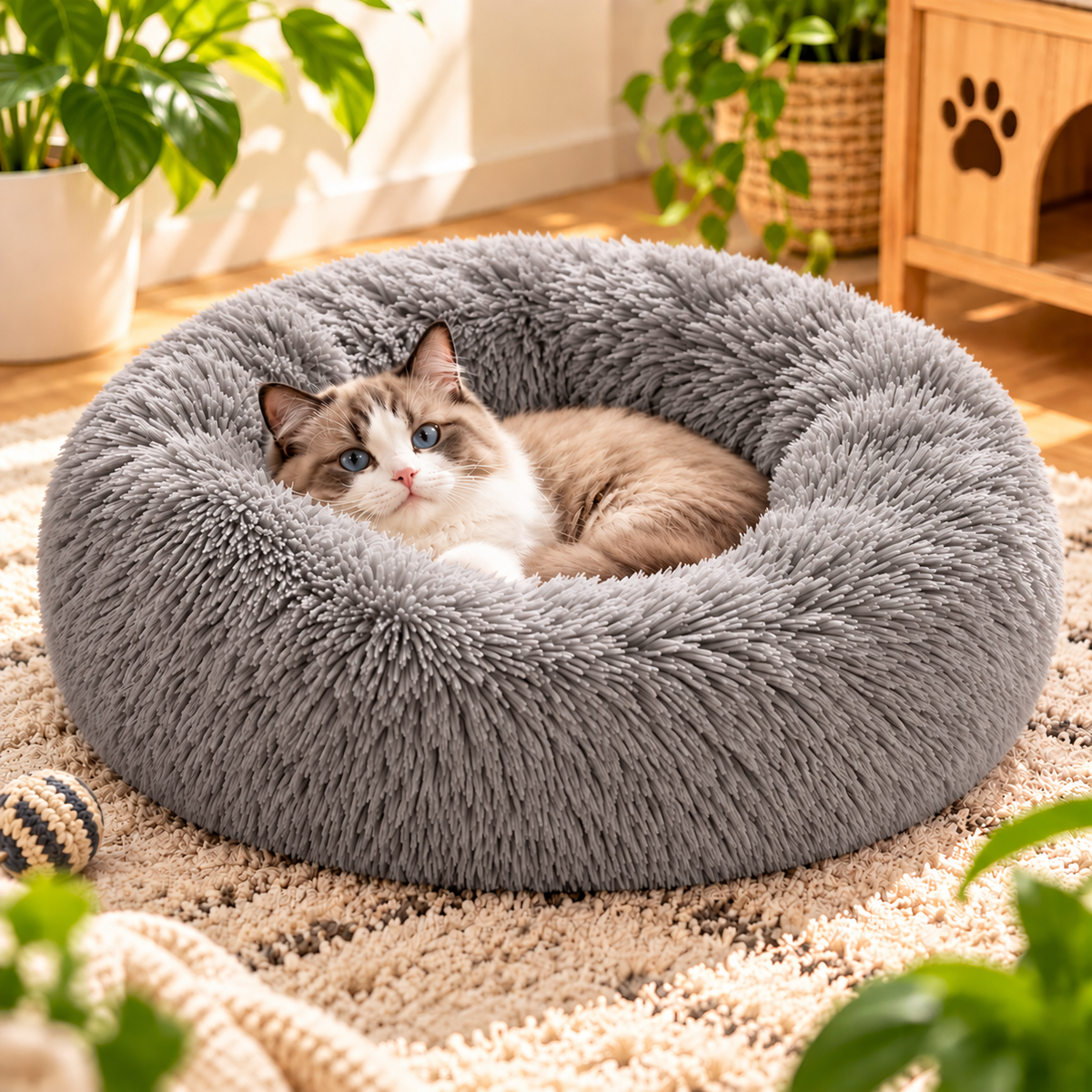 FurryDream Donut Bed: Plush Comfort for Pets